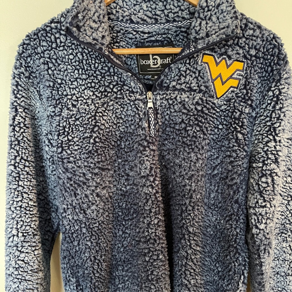 Fuzzy Navy Wvu Half Zip - image 1